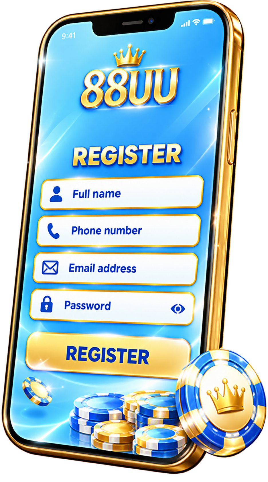 88UU account registration screen